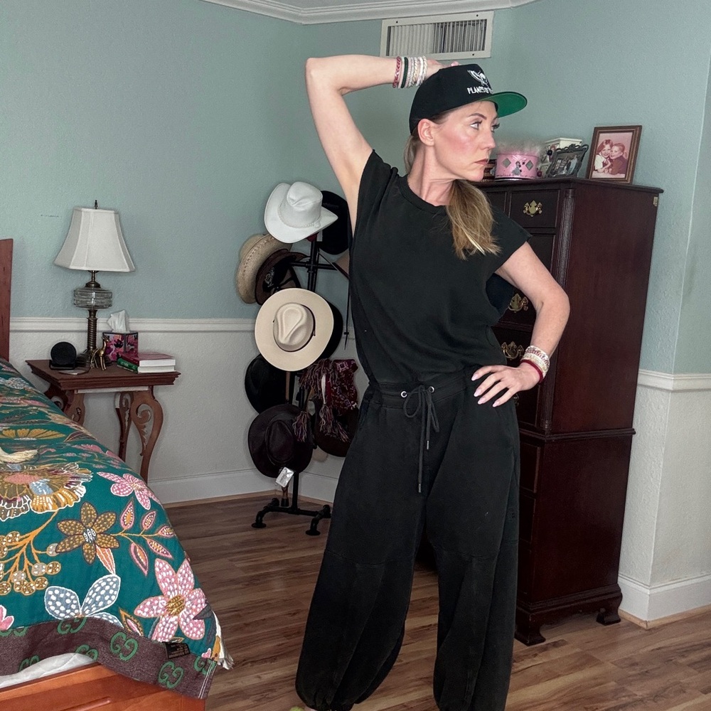 Free People FP Movement Throw And Go Iconic Onesie in Black